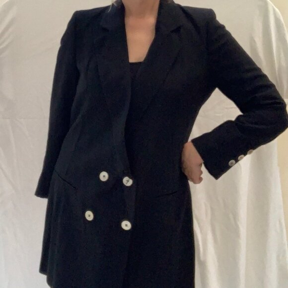 Ann Demeulemeester Jackets & Blazers - +MINT+ ANN DEMEULEMEESTER heavy cotton, oversized/long black blazer (EUR 42)